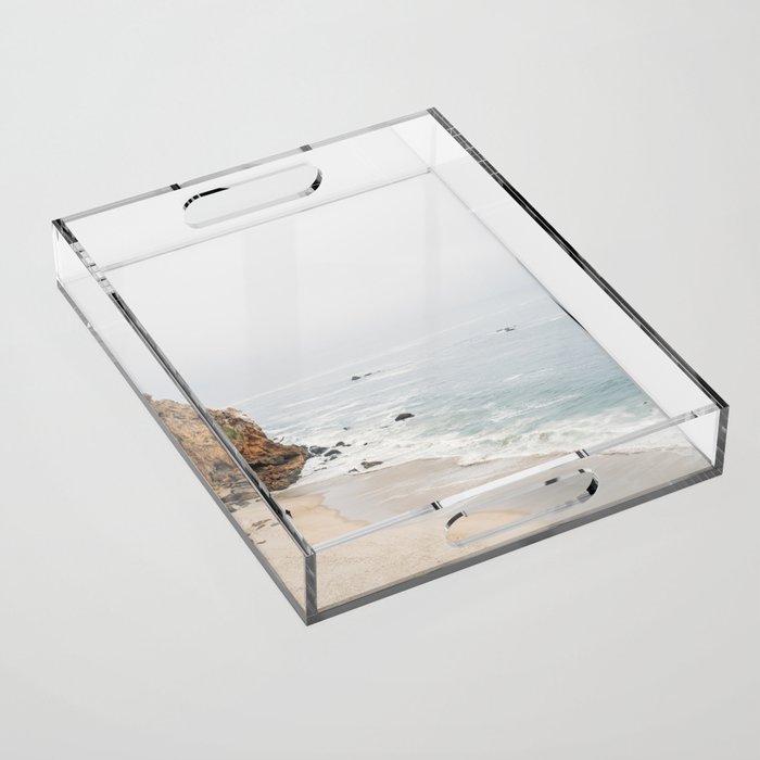 Coast in Malibu Print - Point Dume Pirate's Cove Beach - Coastal Boho Acrylic Tray Gallery Image 1