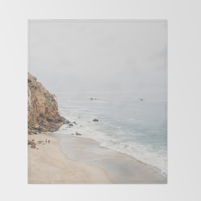 Coast in Malibu Print - Point Dume Pirate's Cove Beach - Coastal Boho Throw Blanket Gallery Image 2