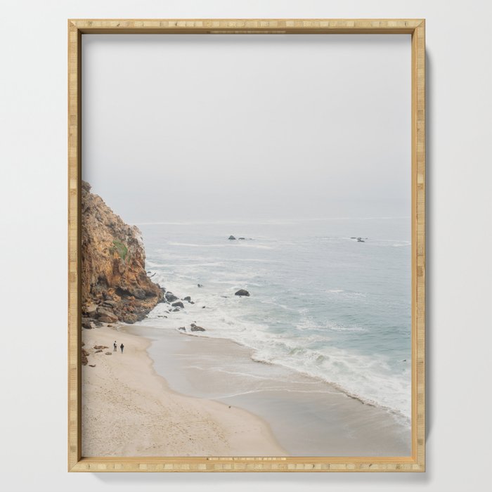 Coast in Malibu Print - Point Dume Pirate's Cove Beach - Coastal Boho Serving Tray Gallery Image 1