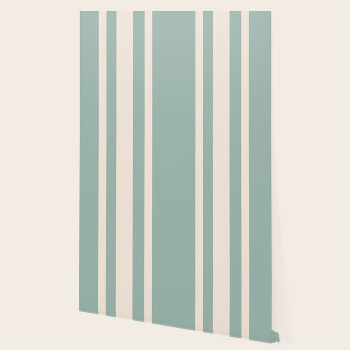 Mediterranean Ticking Stripe Sea Glass Sand Wallpaper Gallery Image 2