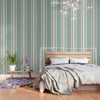 Mediterranean Ticking Stripe Sea Glass Sand Wallpaper Gallery Image 3