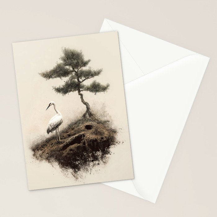 Wabi Sabi Wall Art Bird Painting Japanese Wall Art Minimalist Wall Art Japandi Print Japanese Poster Stationery Card Gallery Image 2