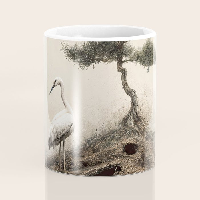 Wabi Sabi Wall Art Bird Painting Japanese Wall Art Minimalist Wall Art Japandi Print Japanese Poster Coffee Mug Gallery Image 4