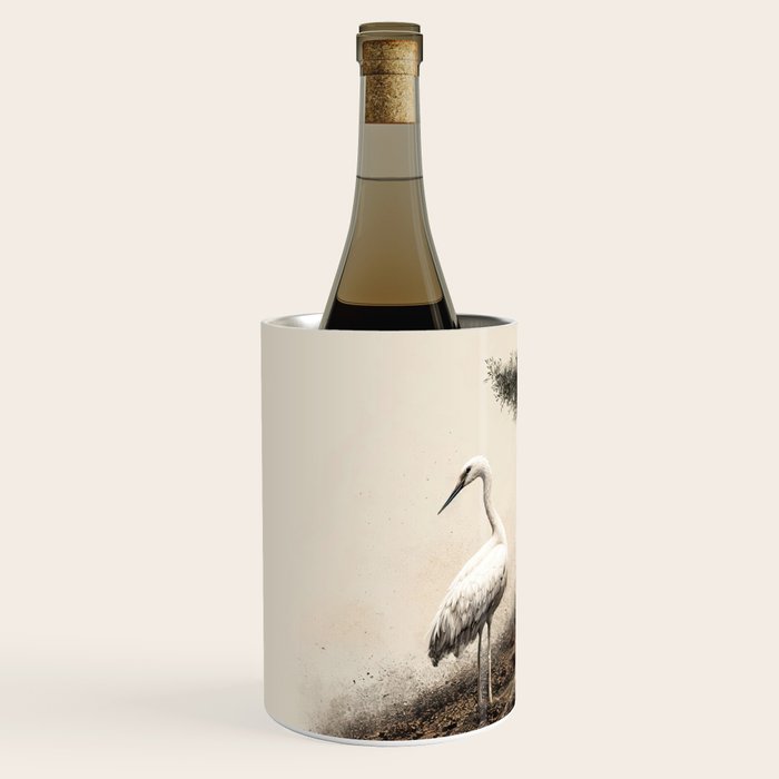 Wabi Sabi Wall Art Bird Painting Japanese Wall Art Minimalist Wall Art Japandi Print Japanese Poster Wine Chiller Gallery Image 2