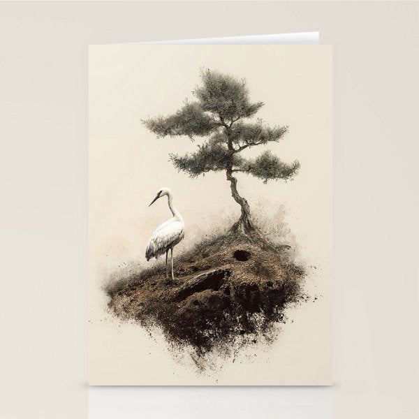 Wabi Sabi Wall Art Bird Painting Japanese Wall Art Minimalist Wall Art Japandi Print Japanese Poster Stationery Card Gallery Image 2
