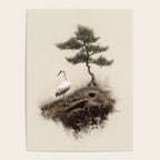Wabi Sabi Wall Art Bird Painting Japanese Wall Art Minimalist Wall Art Japandi Print Japanese Poster Poster Gallery Image 4