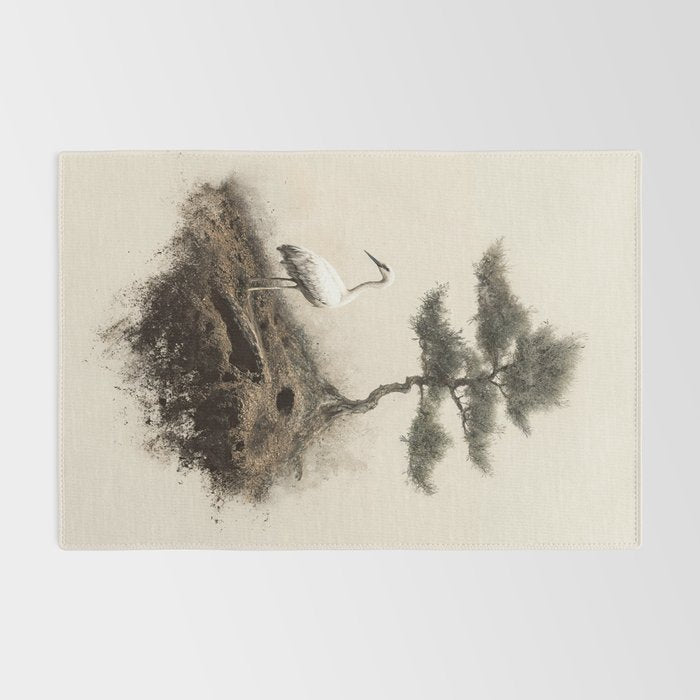 Wabi Sabi Wall Art Bird Painting Japanese Wall Art Minimalist Wall Art Japandi Print Japanese Poster Rug Gallery Image 2