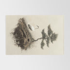 Wabi Sabi Wall Art Bird Painting Japanese Wall Art Minimalist Wall Art Japandi Print Japanese Poster Rug Gallery Image 2