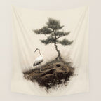 Wabi Sabi Wall Art Bird Painting Japanese Wall Art Minimalist Wall Art Japandi Print Japanese Poster Wall Tapestry Gallery Image 4