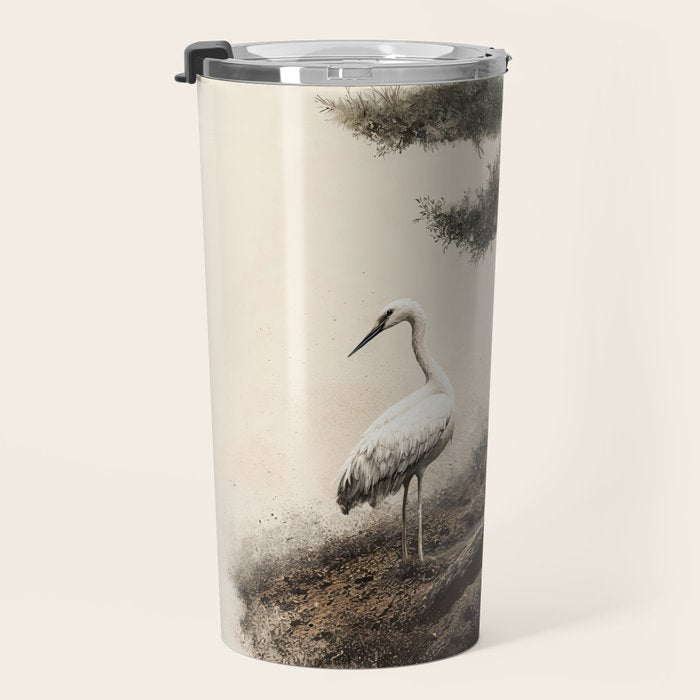 Wabi Sabi Wall Art Bird Painting Japanese Wall Art Minimalist Wall Art Japandi Print Japanese Poster Travel Mug Gallery Image 3