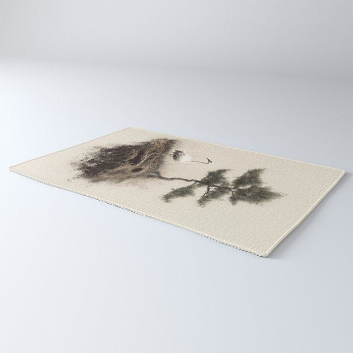 Wabi Sabi Wall Art Bird Painting Japanese Wall Art Minimalist Wall Art Japandi Print Japanese Poster Rug Gallery Image 3