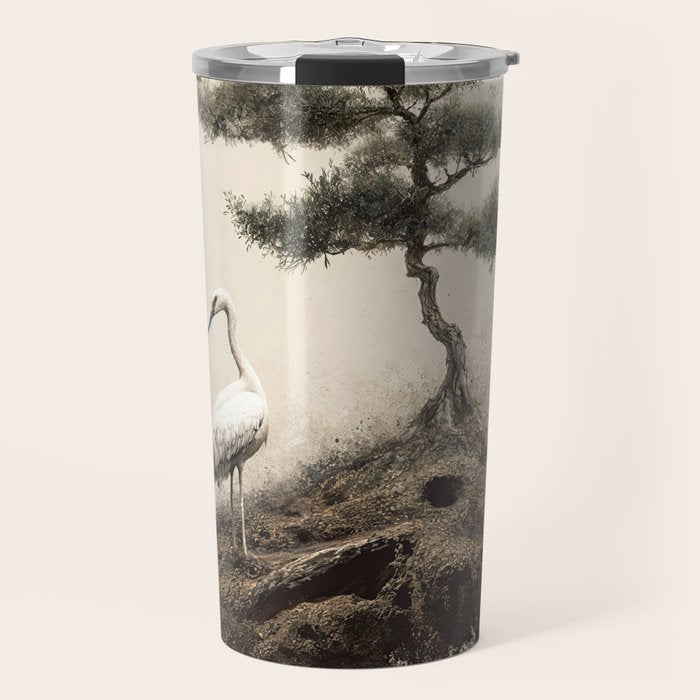 Wabi Sabi Wall Art Bird Painting Japanese Wall Art Minimalist Wall Art Japandi Print Japanese Poster Travel Mug Gallery Image 1