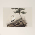 Wabi Sabi Wall Art Bird Painting Japanese Wall Art Minimalist Wall Art Japandi Print Japanese Poster Welcome Mat Gallery Image 1
