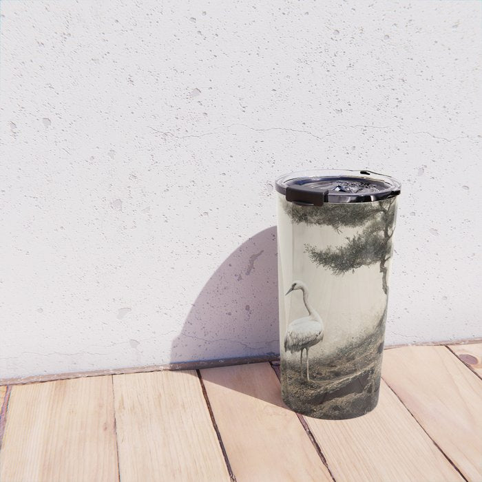 Wabi Sabi Wall Art Bird Painting Japanese Wall Art Minimalist Wall Art Japandi Print Japanese Poster Travel Mug Gallery Image 4