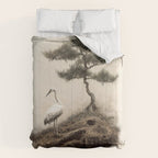 Wabi Sabi Wall Art Bird Painting Japanese Wall Art Minimalist Wall Art Japandi Print Japanese Poster Comforter Gallery Image 6