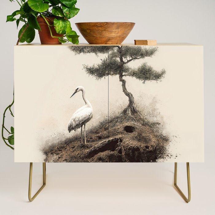 Wabi Sabi Wall Art Bird Painting Japanese Wall Art Minimalist Wall Art Japandi Print Japanese Poster Credenza Gallery Image 1