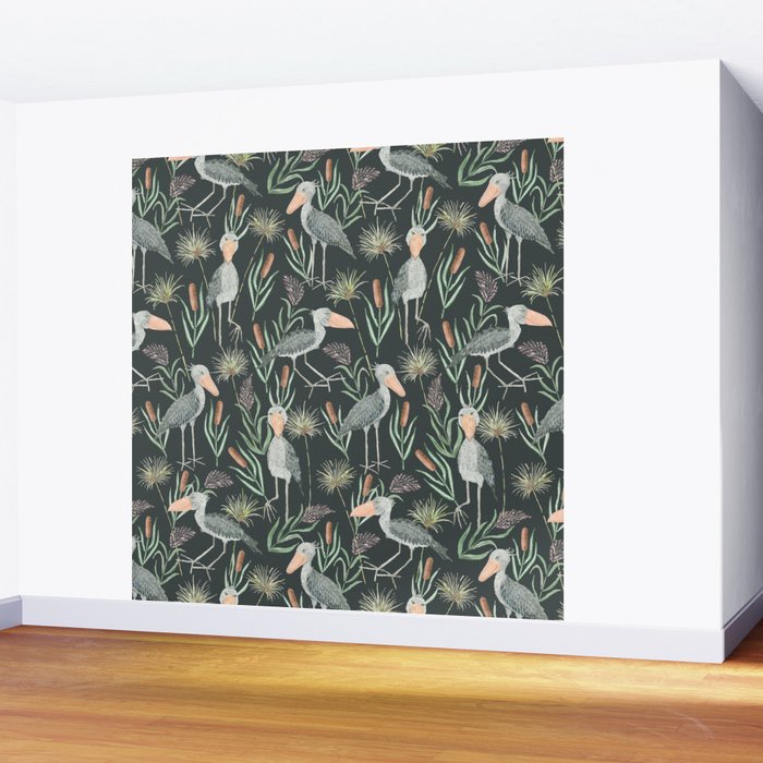 The Magnificent Shoebill Pattern Wall Mural Gallery Image 2