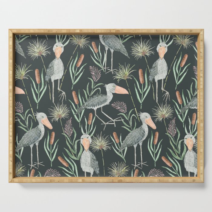 The Magnificent Shoebill Pattern Serving Tray Gallery Image 1