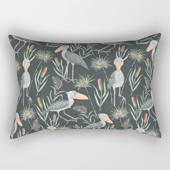 The Magnificent Shoebill Pattern Rectangular Pillow Gallery Image 1