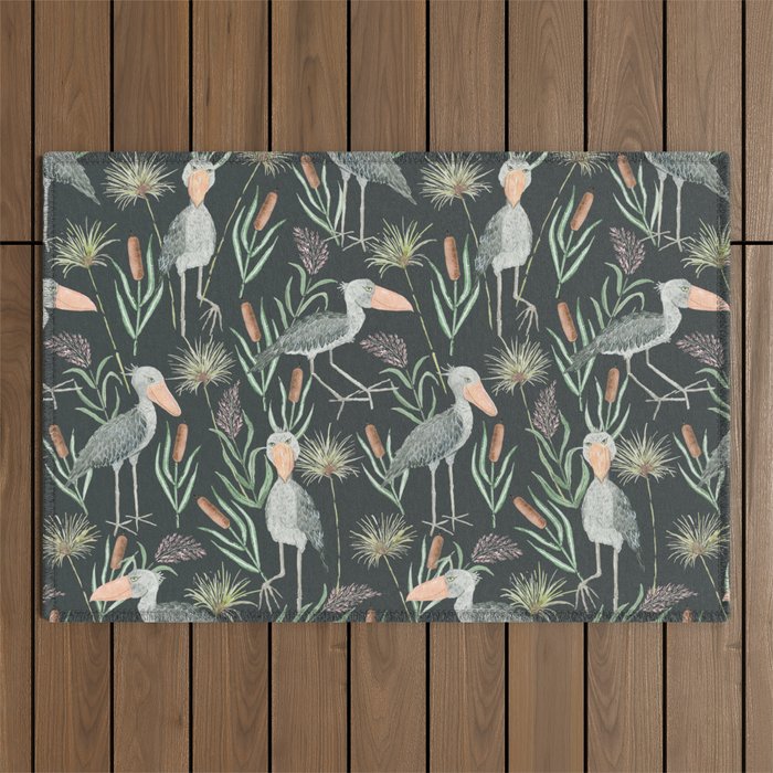 The Magnificent Shoebill Pattern Outdoor Rug Gallery Image 1