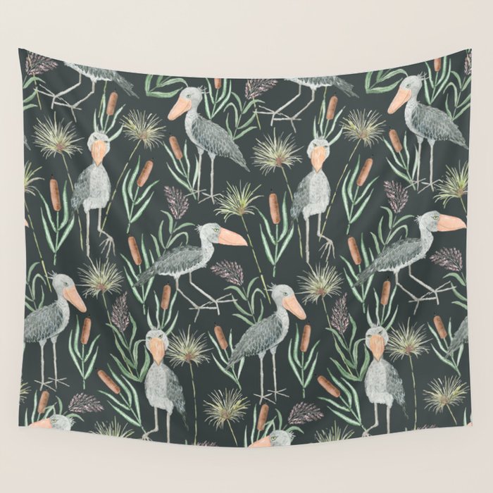 The Magnificent Shoebill Pattern Wall Tapestry Gallery Image 4
