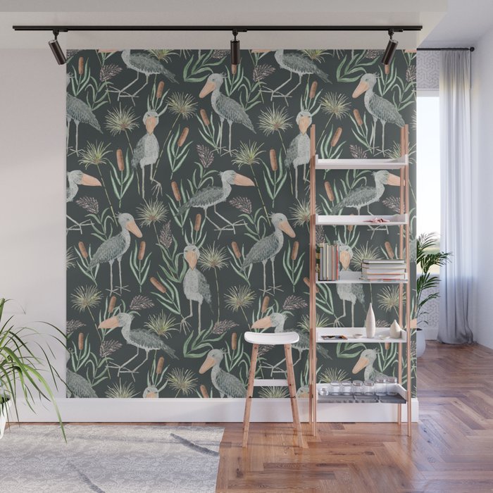 The Magnificent Shoebill Pattern Wall Mural Gallery Image 1