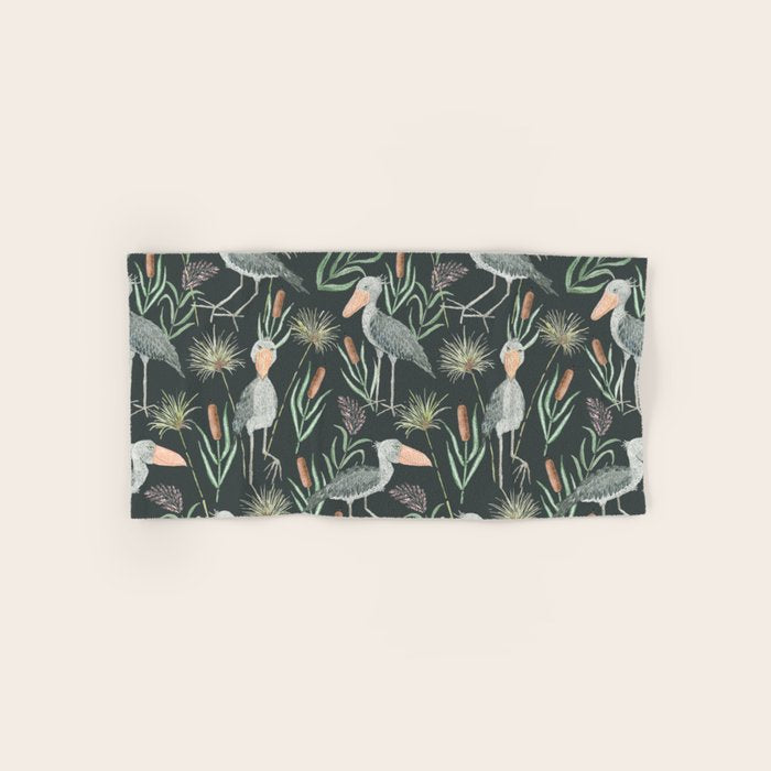 The Magnificent Shoebill Pattern Bath Towel Gallery Image 1
