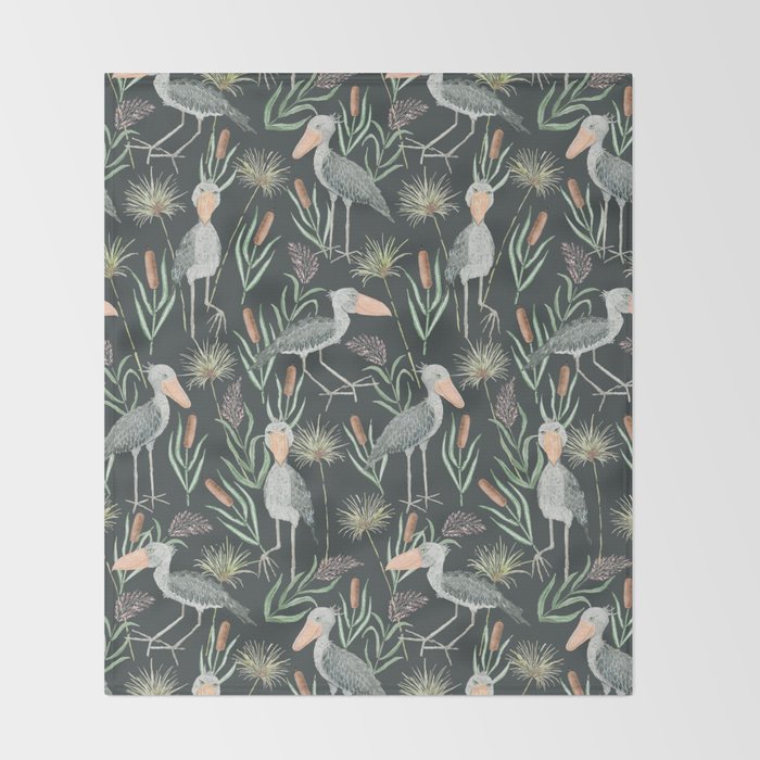 The Magnificent Shoebill Pattern Throw Blanket Gallery Image 2