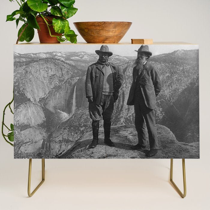 John Muir Teddy Roosevelt Yosemite National Park Credenza Gallery Image 1