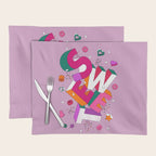 SWEET - colorful typography on pink Placemat Gallery Image 1