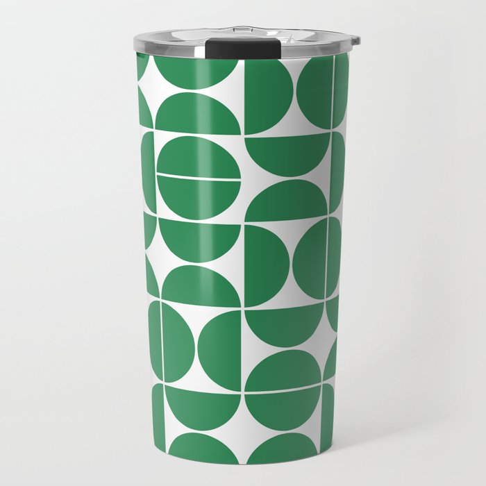 Mid Century Modern Geometric 04 Green Travel Mug Gallery Image 1