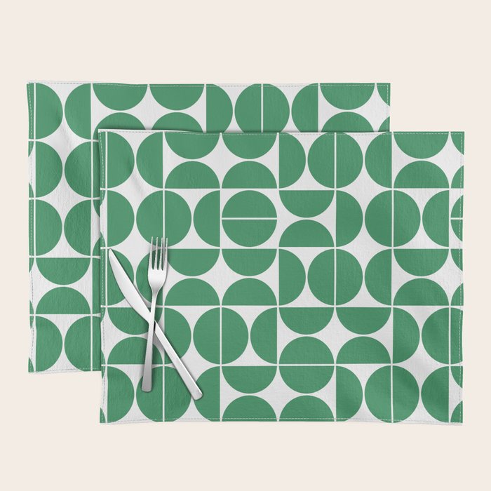 Mid Century Modern Geometric 04 Green Placemat Gallery Image 1