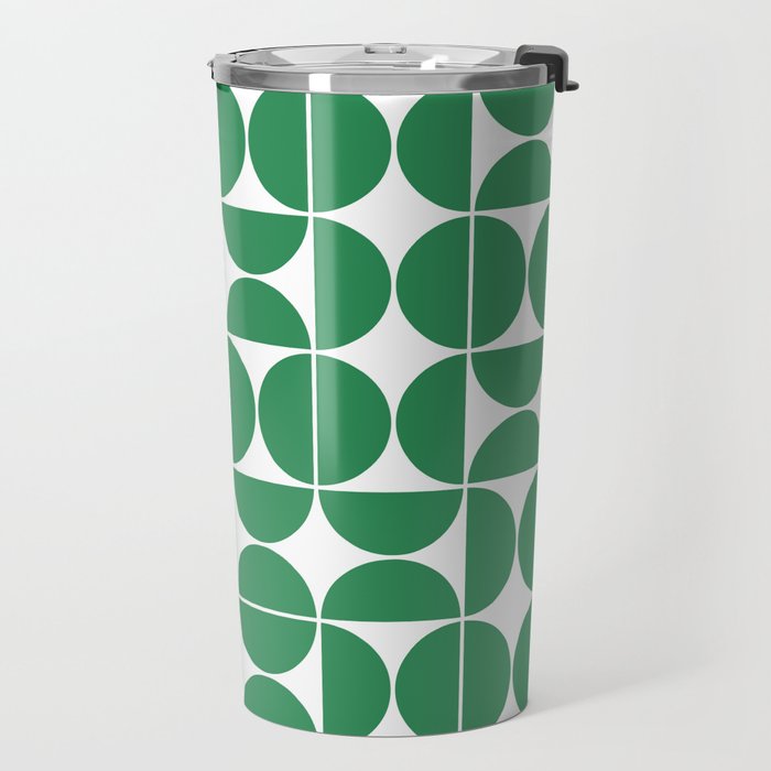 Mid Century Modern Geometric 04 Green Travel Mug Gallery Image 2