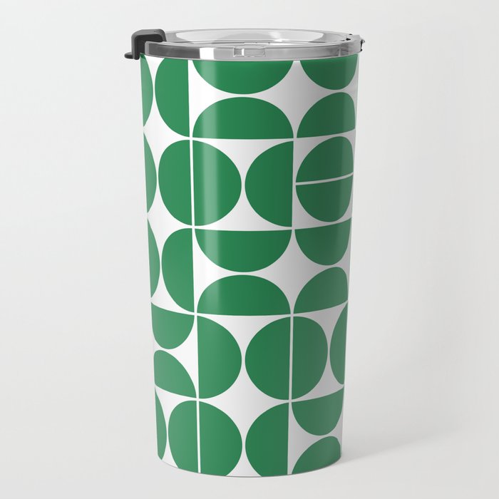 Mid Century Modern Geometric 04 Green Travel Mug Gallery Image 3