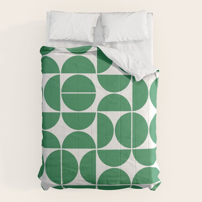 Mid Century Modern Geometric 04 Green Comforter Gallery Image 6