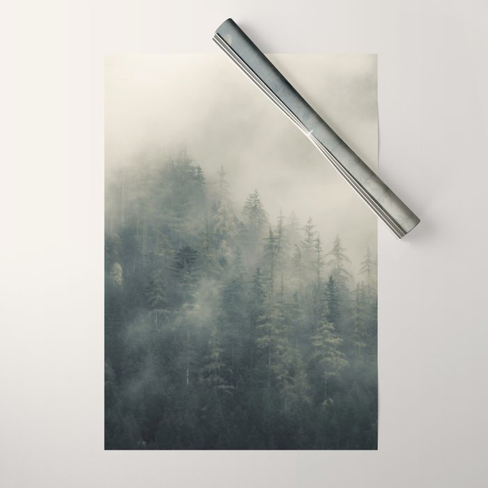 Misty Pine Forest 2 Wrapping Paper Gallery Image 1