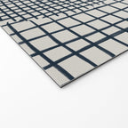 Dark Blue Grid Pattern Welcome Mat Gallery Image 2