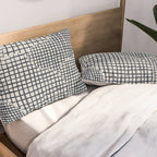 Dark Blue Grid Pattern Pillow Sham Gallery Image 2