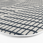 Dark Blue Grid Pattern Bath Mat Gallery Image 3
