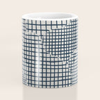 Dark Blue Grid Pattern Coffee Mug Gallery Image 4