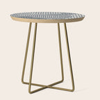 Dark Blue Grid Pattern Side Table Gallery Image 1