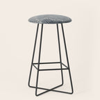 Dark Blue Grid Pattern Stool Gallery Image 1