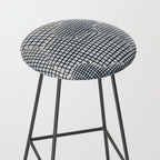 Dark Blue Grid Pattern Stool Gallery Image 2