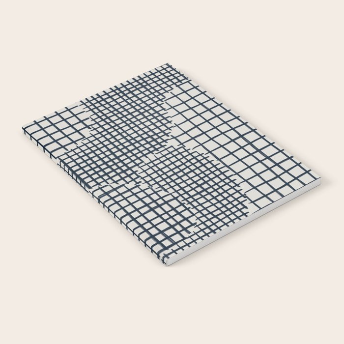 Dark Blue Grid Pattern Notebook Gallery Image 1