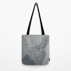 Dark Blue Grid Pattern Tote Bag Gallery Image 2
