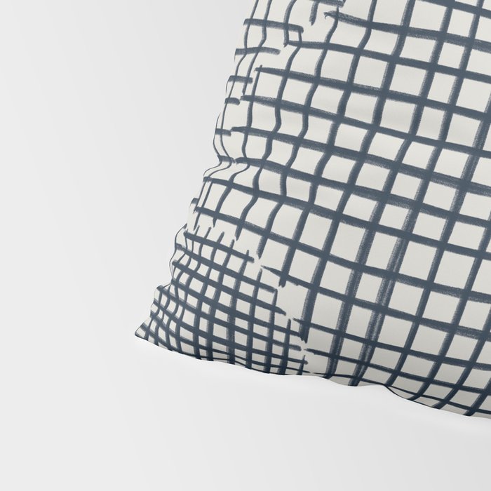 Dark Blue Grid Pattern Pillow Sham Gallery Image 4