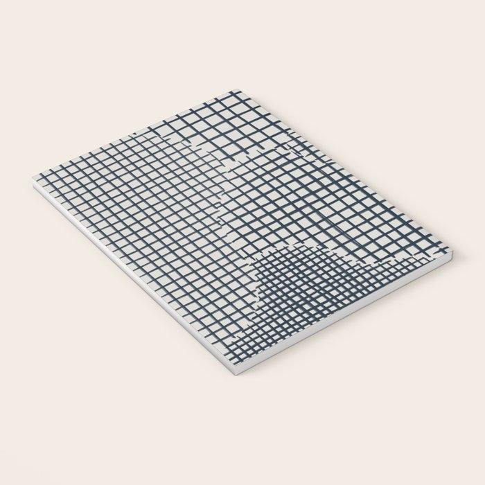 Dark Blue Grid Pattern Notebook Gallery Image 3