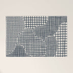 Dark Blue Grid Pattern Welcome Mat Gallery Image 1