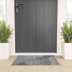 Dark Blue Grid Pattern Welcome Mat Gallery Image 3