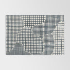 Dark Blue Grid Pattern Rug Gallery Image 2